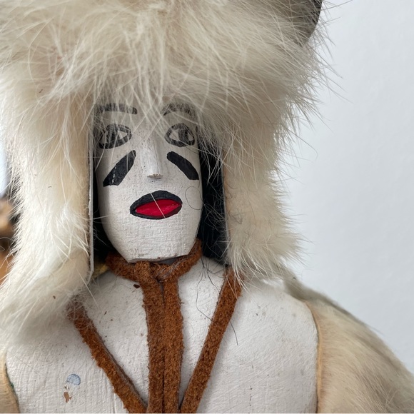 11” White Buffalo Kachina Spirit Doll Native Warrior Dancer Signed ESTATE - Picture 9 of 15